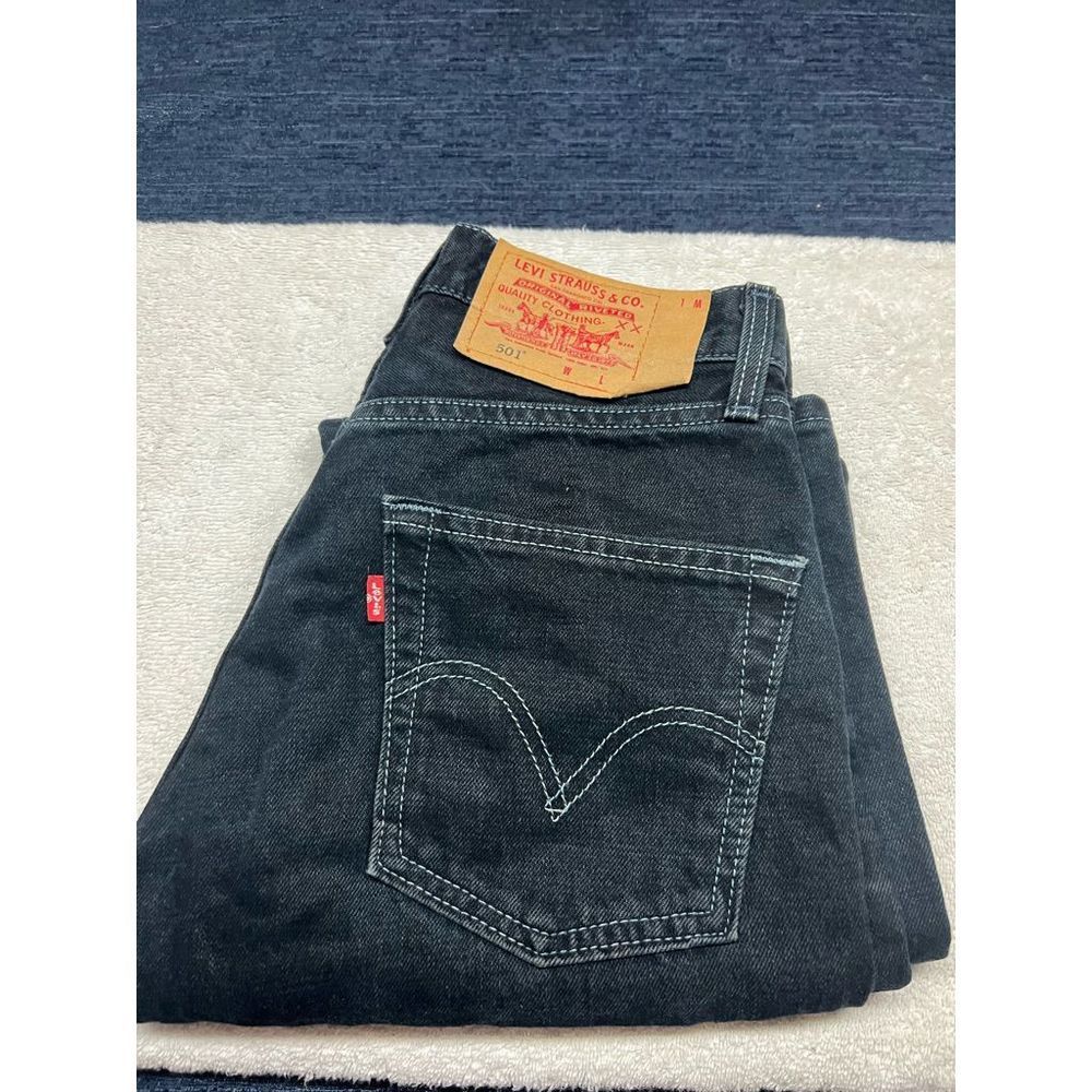 Levi 501 Black Button Fly Jeans Sz 27/30 Woman’s Jeans